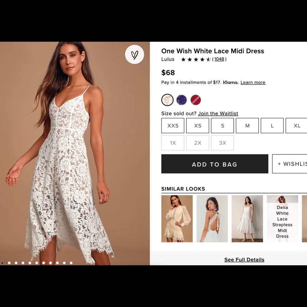 White Lace Midi Dress (Graduation)